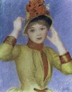 Pierre Renoir Bust of a Woman with Yellow Corsage oil painting reproduction